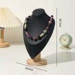 Exhibidor para Collar Cuero Madera