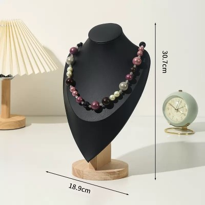 Exhibidor para Collar Cuero Madera