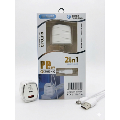 Cargador C/Cable Tipe C 38W 2IN 1