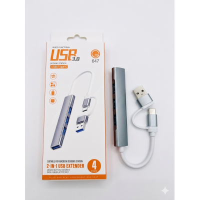 Extensor 2 in 1 USB/TIPEC a Multiple USB